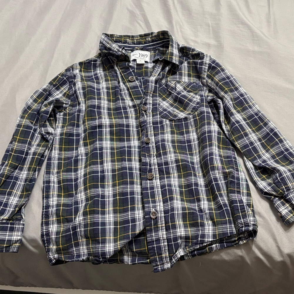 The Children's Place Blue and Yellow Plaid Shirt